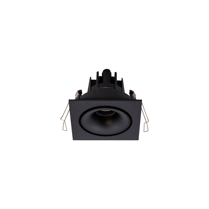 Cevon Downlight LED Recessed Square Tilt/Rotate c/w Dimmable Driver 11W 260mA CC 3K CRI97-Black/Matt Black - The Lighting Shop NZ