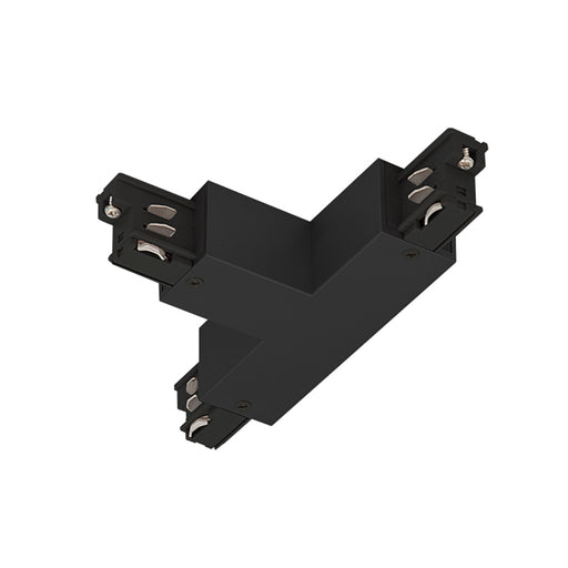 Track 3 Circuit T Connector Earth Right-Black - The Lighting Shop NZ