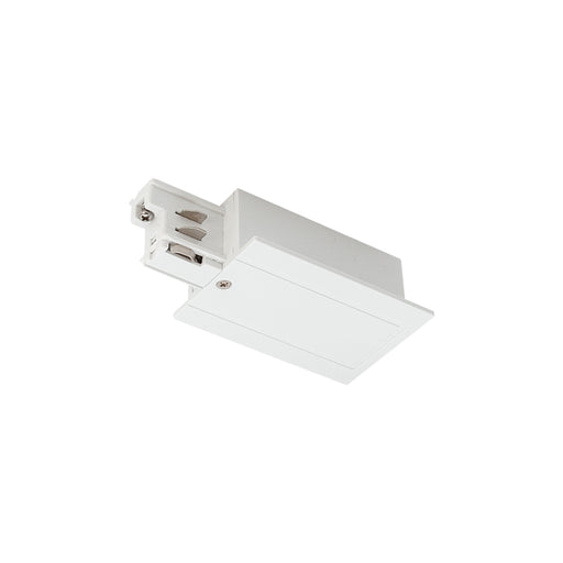 Track 3 Circuit White Recessed Mains Connector Earth R - The Lighting Shop NZ