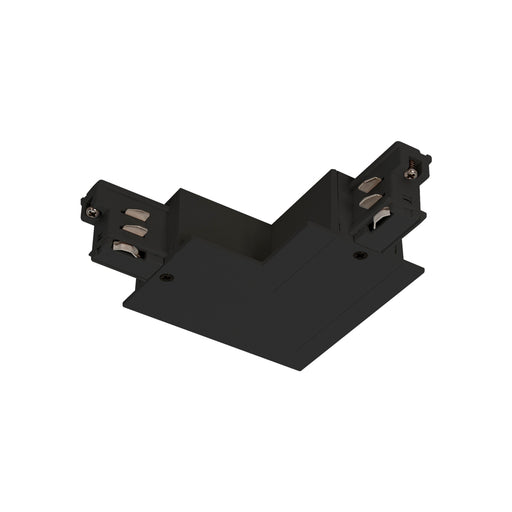 Track 3 Circuit Recessed L Connector Earth Inside (Right) - Black - The Lighting Shop NZ