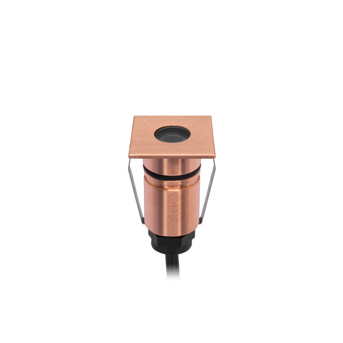 Exterior Square Multi-Use Mini Recess Copper 1W 8-25V DC 2700K IP67 36 Degree Lens - The Lighting Shop NZ