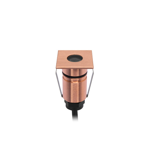 Exterior Square Multi-Use Mini Recess Copper 1W 8-25V DC 3000K IP67 17 Degree Lens - The Lighting Shop NZ