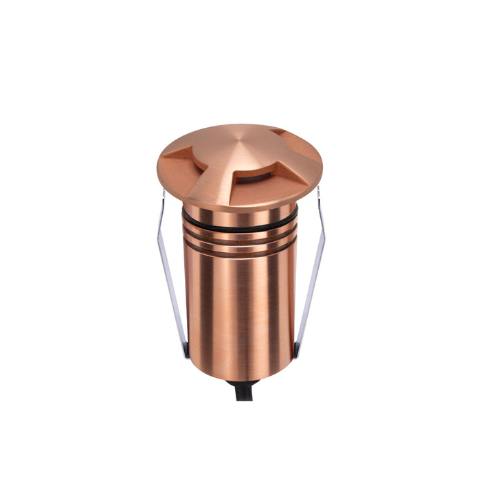 Exterior Round Three-Way Multi-Use Recess Copper 2.5W 24V DC RGBW IP67 - The Lighting Shop NZ