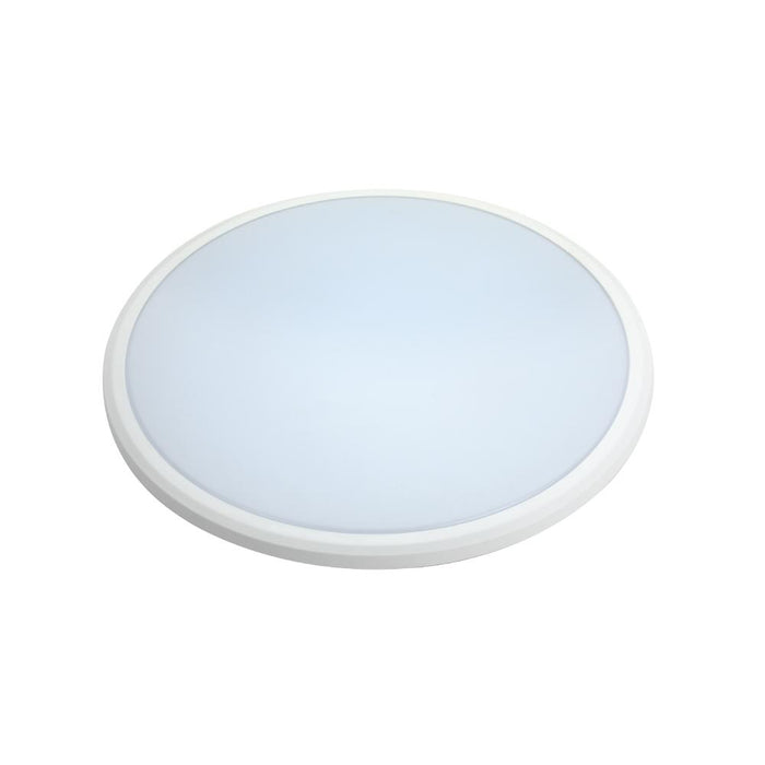 28W 3K Warm White Interior LED Ceiling / Wall Button White  380Ø * 50mm Height - The Lighting Shop