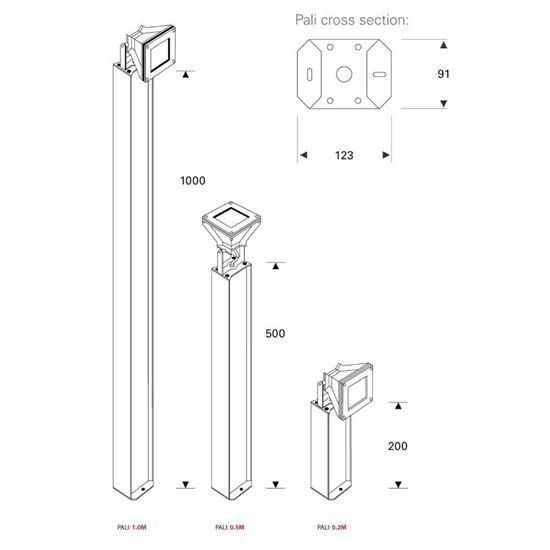 Arealite Zed ACcessories - Pali Pole Mount 0.2M Anthracite - The Lighting Shop