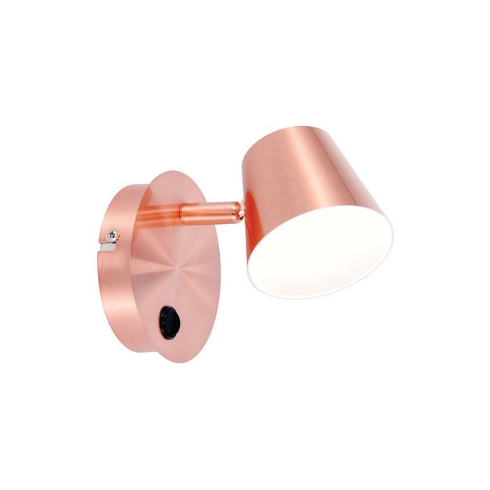 230V LED Interior Spotlight Single W/Switch Copper, Chrome and White 150 * 70 * 55Ø - The Lighting Shop