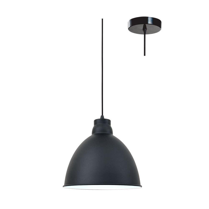 230V Interior Metal Over Counter / Breakfast Bar Pendant (Black) Include LED Filament Lamp - The Lighting Shop