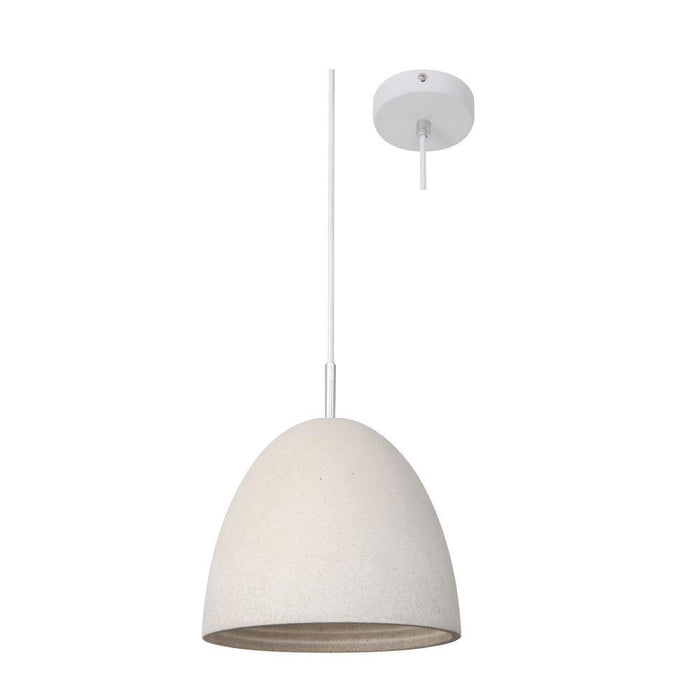230V Interior White Concrete Over Counter / Breakfast Bar Pendant (2601) Include LED Filament Lamp 204Ø * 234Hmm - The Lighting Shop