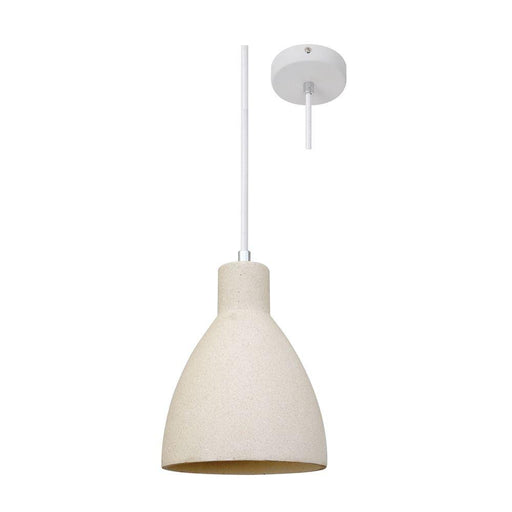 230V Interior White Concrete Over Counter / Breakfast Bar Pendant (2507) Include LED Filament Lamp 180Ø * 245Hmm - The Lighting Shop