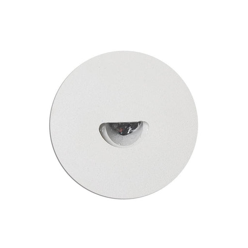 230V Exterior White Aluminium Recessed Wall Light (Round) 3000K Warm White - IP54 50Ø x 55mmDepth - The Lighting Shop