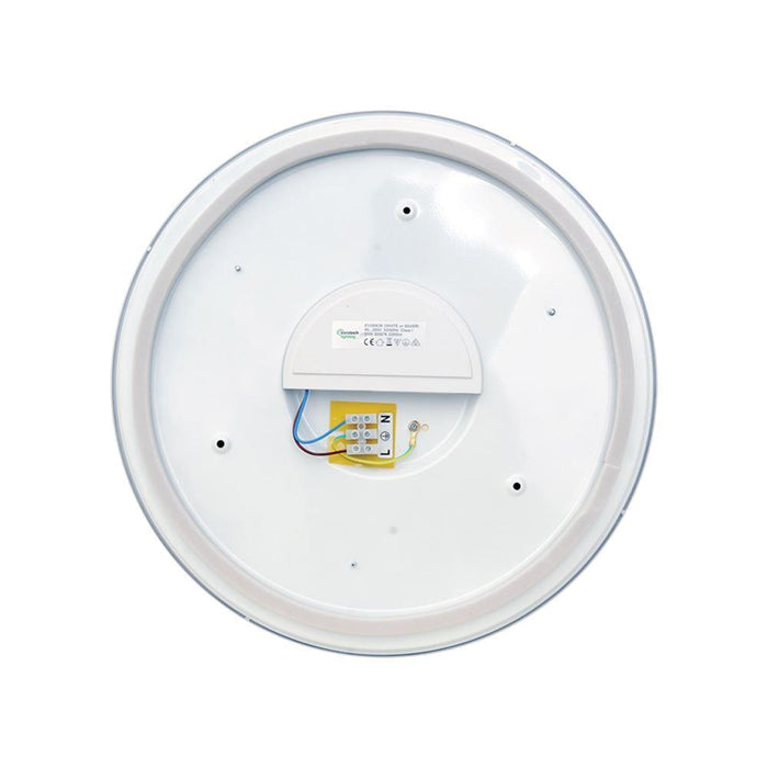 230V 28W 3K Warm White Interior LED Ceiling / Wall Button Silver 380Ø * 50mmHeight - The Lighting Shop