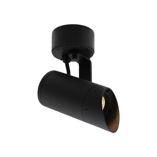 230V Bullet Low Glare Mesh Spotlight with Hood on Base 5W 3500K IP65 Natural White Base size (mm) - 75Ø * 39D - The Lighting Shop