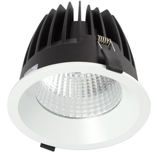 32W Large Low Glare Commercial Recessed Fixed Downlight 4000K Natural White, Cutout: 165mm - The Lighting Shop