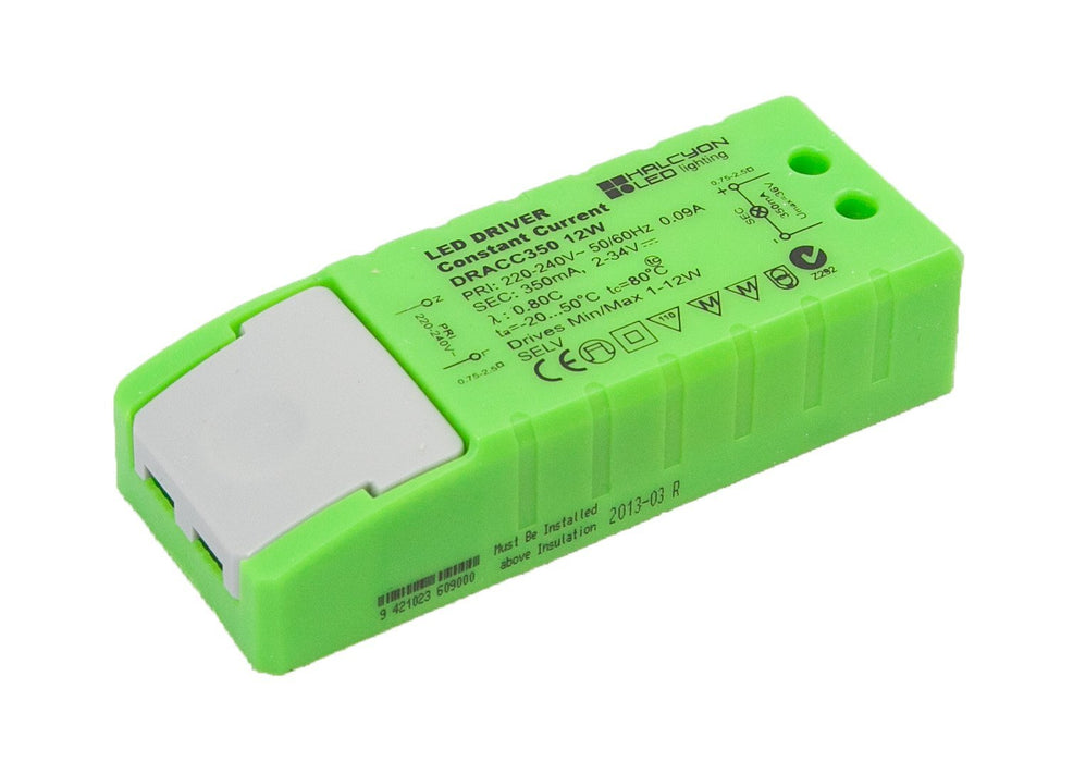 350Ma 12W Non Dimmable Driver Constant Current Dim: L98 X W39 X H22mm - The Lighting Shop