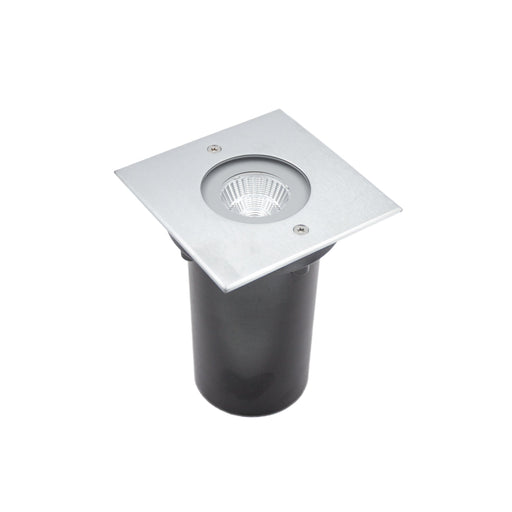 6W Exterior Inground LED Square Uplight 40° IP67 Warm White Stainless Steel - The Lighting Shop