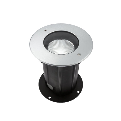 18W Exterior LED Ingound Round Uplight 22° IP67  Warm White Stainless Steel - The Lighting Shop