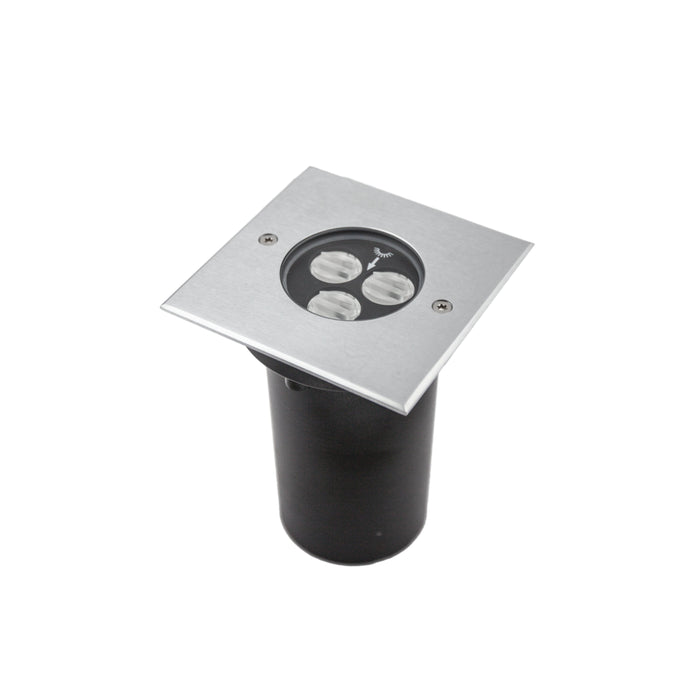 6W Exterior Inground Asymmetric Square Asymmetric 45° IP67 6W 24V Stainless Steel - The Lighting Shop