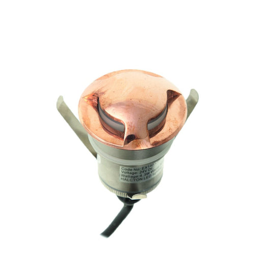 4.3W LED Exterior Inground Triple Beam Copper D60 X H97mm - The Lighting Shop