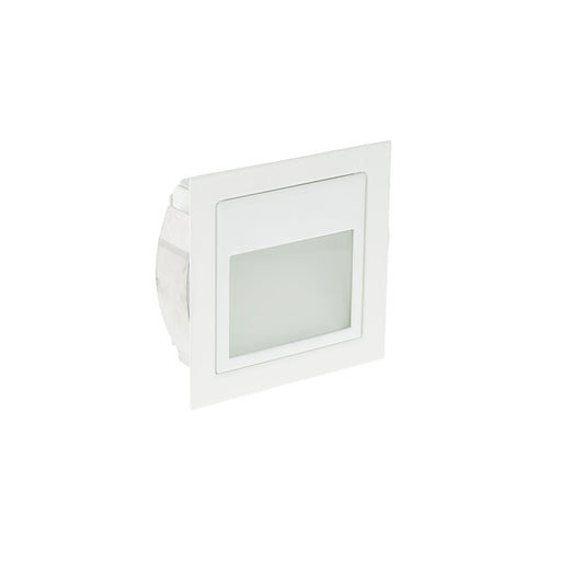 3W Square Low Glare Frosted Glass Eyelid Wall/Stair 3000K Warm White, Cutout: 69 * 69mm - WHITE - The Lighting Shop