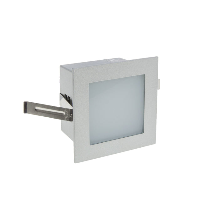 3W Square Ambient Effect Wall/Stair 3000K Warm White, Cutout: 77 * 77mm - SILVER - The Lighting Shop