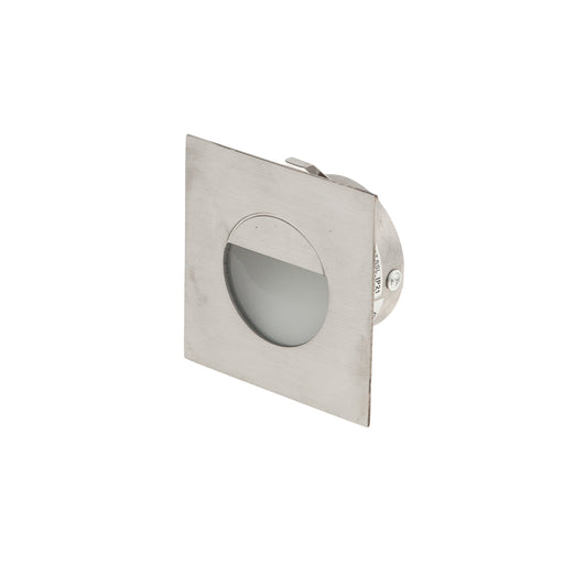 1.2W Square Wall/Stair 3000K Warm White, Cutout: 60mm - BRUSHED STAINLESS STEEL - The Lighting Shop
