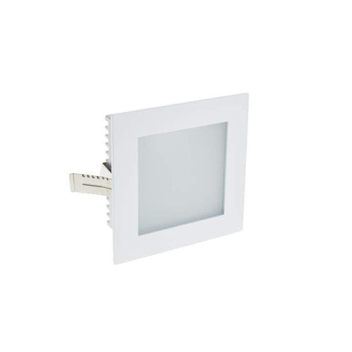 1.2W Square Shallow Ambient Effect Wall/Stair 90Lm 3000K Warm White, Cutout: 77 *77mm - WHITE - The Lighting Shop