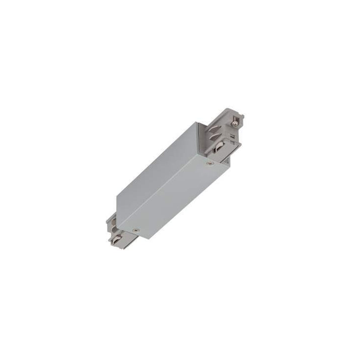 Track 3 Cir Centre Mains Connector Silver - The Lighting Shop