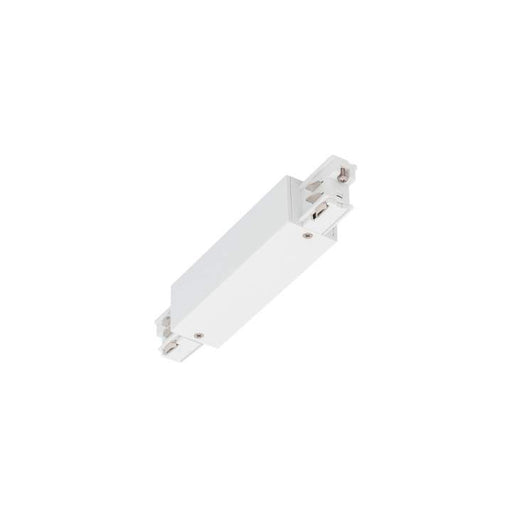 Track 3 Cir Centre Mains Connector White - The Lighting Shop