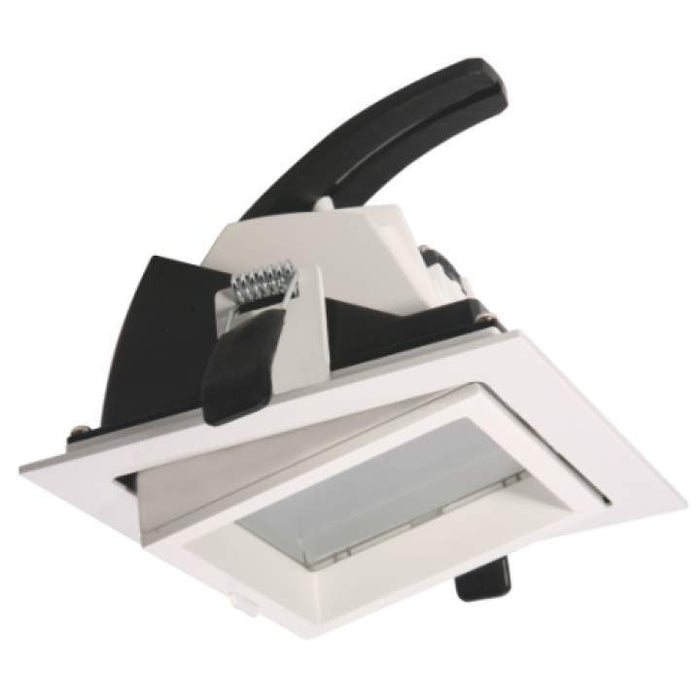 19.5W Square Wall Washer Tilt Range Natural White 4000K White Cutout: 115 X 115mm - The Lighting Shop
