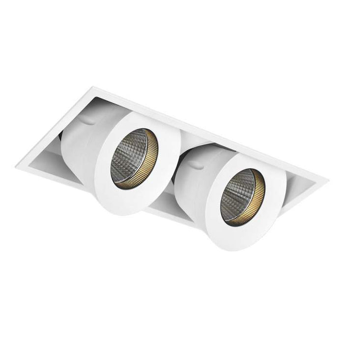 2 * 20W Cevon Tilt/Rotate Large Cri93 X-Low Glare Twin 4000K Natural White 4K, Dim: W124 * H128mm - WHITE - The Lighting Shop