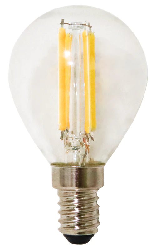 E14 Clear Glass LED 6W Round Filament Lamp - The Lighting Shop