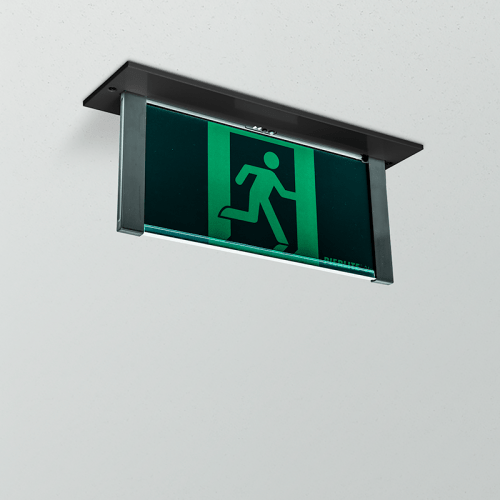 Pierlite Blade Pictograph Black LED Exit Lithium Iron Phosphate - The Lighting Shop