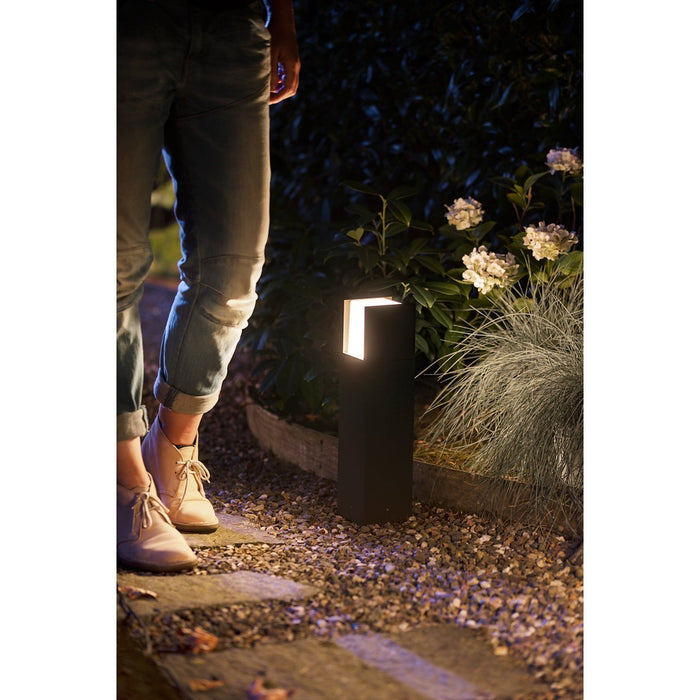 Fuzo Outdoor Pedestal Light HUE WHITE EU PEDESTAL BLACK 1X15W - The Lighting Shop
