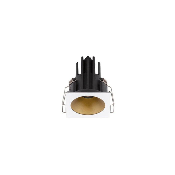 CEVON 11W SQUARE DARK LIGHT, Cut Out 60mm - WHITE/GOLD - The Lighting Shop