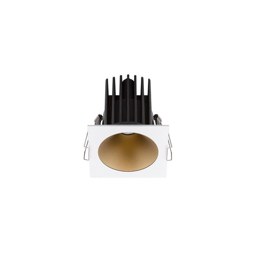 CEVON 14W SQUARE DARK LIGHT, Cut Out 76mm - WHITE/GOLD - The Lighting Shop