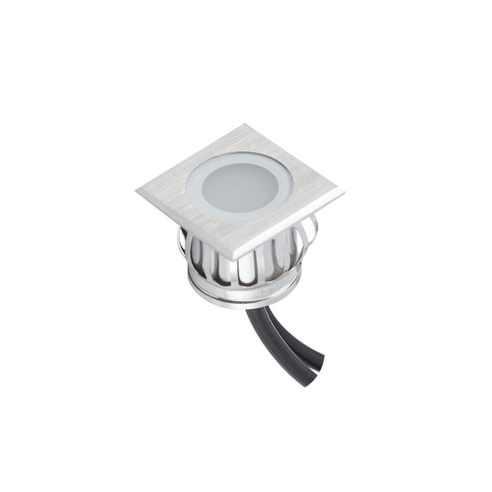 0.5W Square Exterior LED RECESSED EFFECT/DECK LIGHT SUPER WARM WHITE 2.7K Stainless Steel 35X35mm, 8 pack - The Lighting Shop