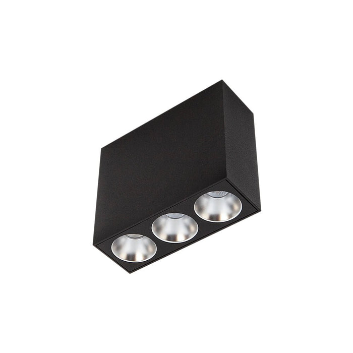 2x10W CEVON Dark Art Fixed 3 | 3000K Warm White Downlight - BLACK&SILVER - The Lighting Shop