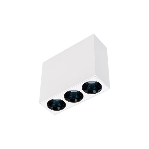 2x10W CEVON Dark Art Fixed 3 | 3000K Warm White Downlight - WHITE&HIGH GLOSS BLACK - The Lighting Shop