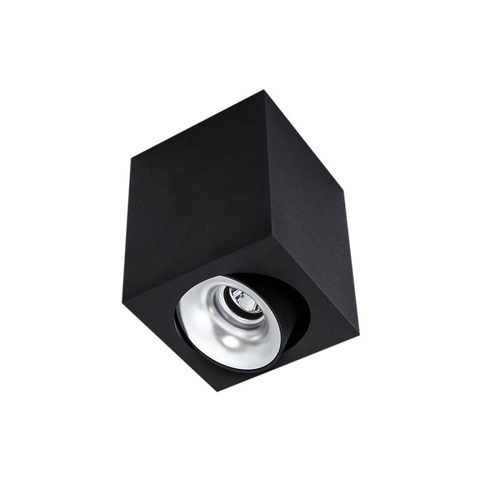 10W CEVON Dark Art Tilt/Rotate Square 3000K Warm White Downlight - BLACK&SILVER - The Lighting Shop