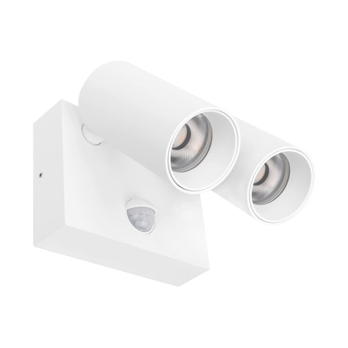 2x8W IP65 Exterior Sensor Twin Spot Design Series 3000K Warm White - BLK/WH - The Lighting Shop