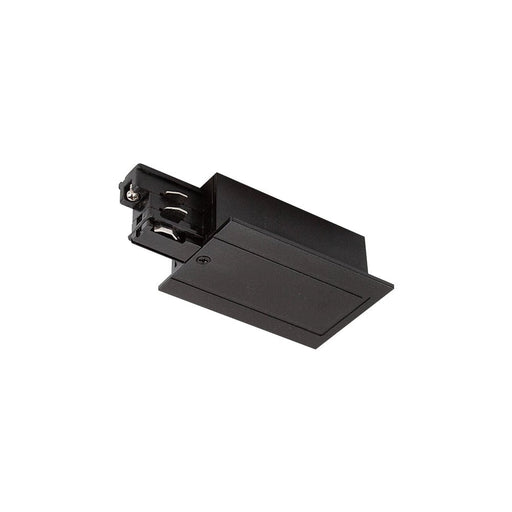 TRACK 3 CIRCUIT MAINS CONNECTOR EARTH R - RECESSED - BLACK/WHITE - The Lighting Shop