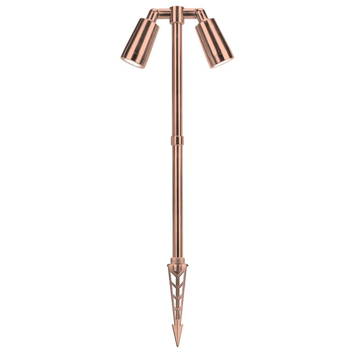 7W DIMMABLE LANDSCAPE SPOT -TALL SPIKE DOUBLE | 2700K SUPER WARM WHITE - COPPER - The Lighting Shop