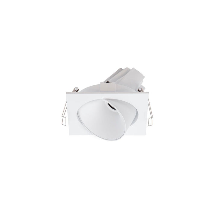 14W CRI97 Cevon Square Tilt/Rotate 3000K Warm White, Cutout 100mm - WHITE/WHITE - The Lighting Shop