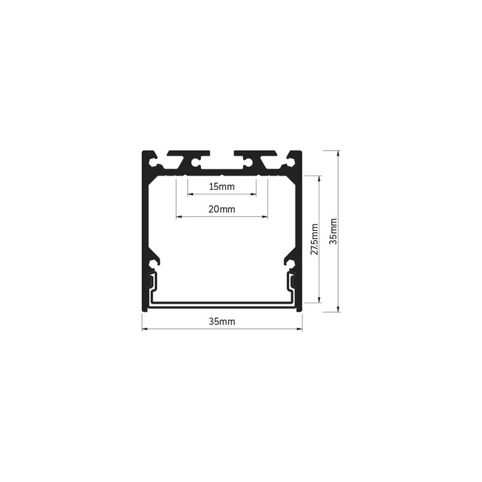 (Aluminium Profile) Medium Surface Mount/Suspended - White - The Lighting Shop