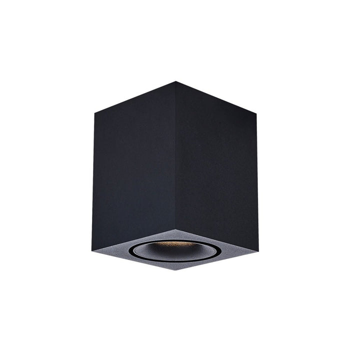 10W CEVON Dark Art Tilt/Rotate Square 3000K Warm White Downlight - BLACK&BLACK - The Lighting Shop