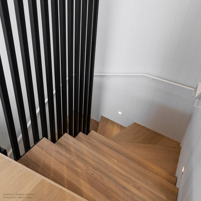 1.2W Low Glare Eyelid Wall/Stair 3000K Warm White, Cutout: 60mm - BLACK - The Lighting Shop