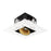 CEVON 11W DARK ART TILT/ROTATE TRIMLESS SQUARE CRI97+ 3000K Warm White, Cutout 130 x 130 - BLACK/GOLD - The Lighting Shop