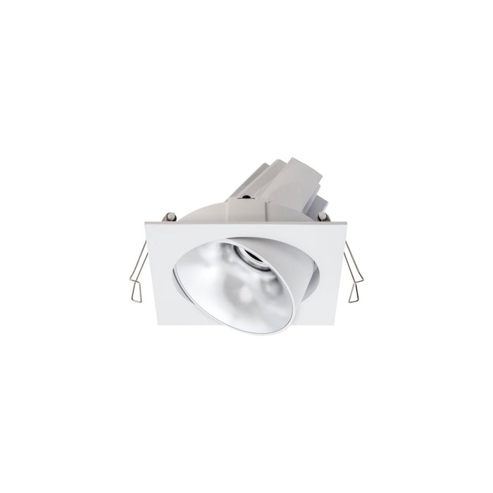 14W CRI97 Cevon Square Tilt/Rotate 3000K Warm White, Cutout 100mm - WHITE/SILVER - The Lighting Shop