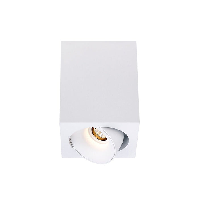 10W CEVON Dark Art Tilt/Rotate Square 3000K Warm White Downlight - WHITE&WHITE - The Lighting Shop