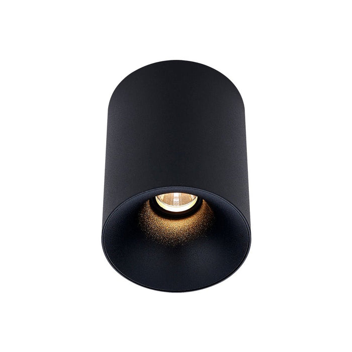 10W CEVON Dark Art Fixed Round 3000K Warm White Downlight - BLACK&BLACK - The Lighting Shop